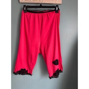 Vintage Pink and Black Lace Detail Undergarmet Shorts